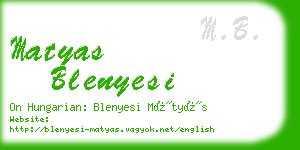 matyas blenyesi business card